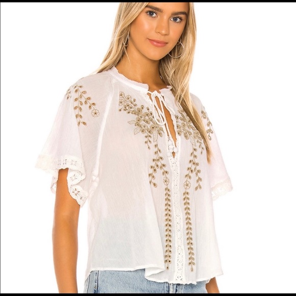 Free People Tops - 🌺 FREE PEOPLE; BNWT Dahlia Embroidered Top Sz. XS